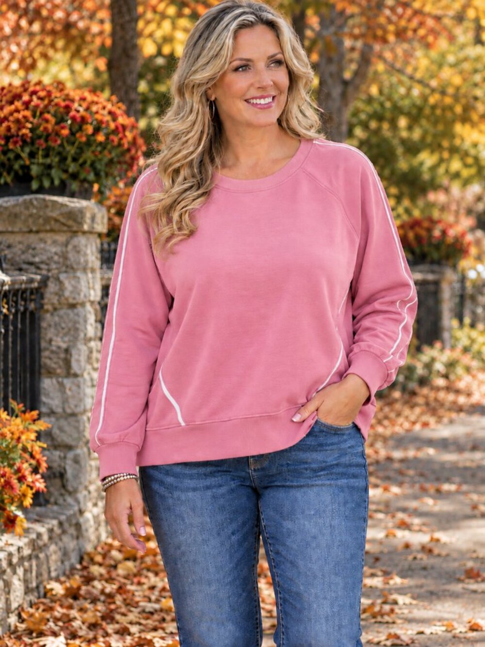 MAKERS MARK Sweatshirt Sandwash Crewneck Pullover Super Soft Pink NWT XL